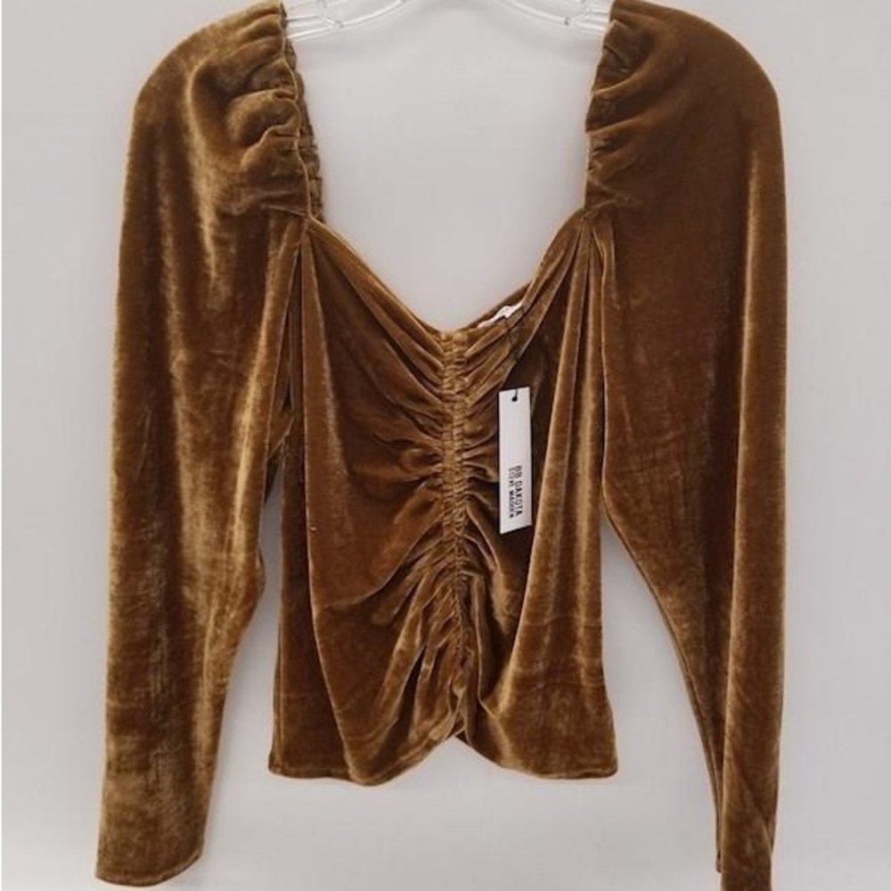 NWT Soft velvet ruched top.